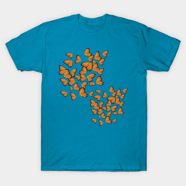 Orange butterflies T-Shirt by Bwiselizzy